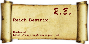 Reich Beatrix névjegykártya